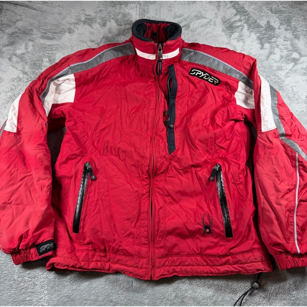 Vtg Spyder Ski Jacket‎ Men's S Red Black White X-Static Dermizax EV Snowboard